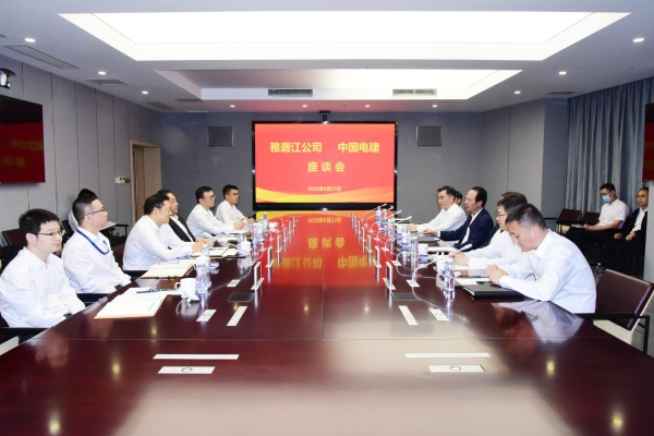 丁焰章與雅礱江公司黨委書(shū)記、董事長(zhǎng)祁寧春座談