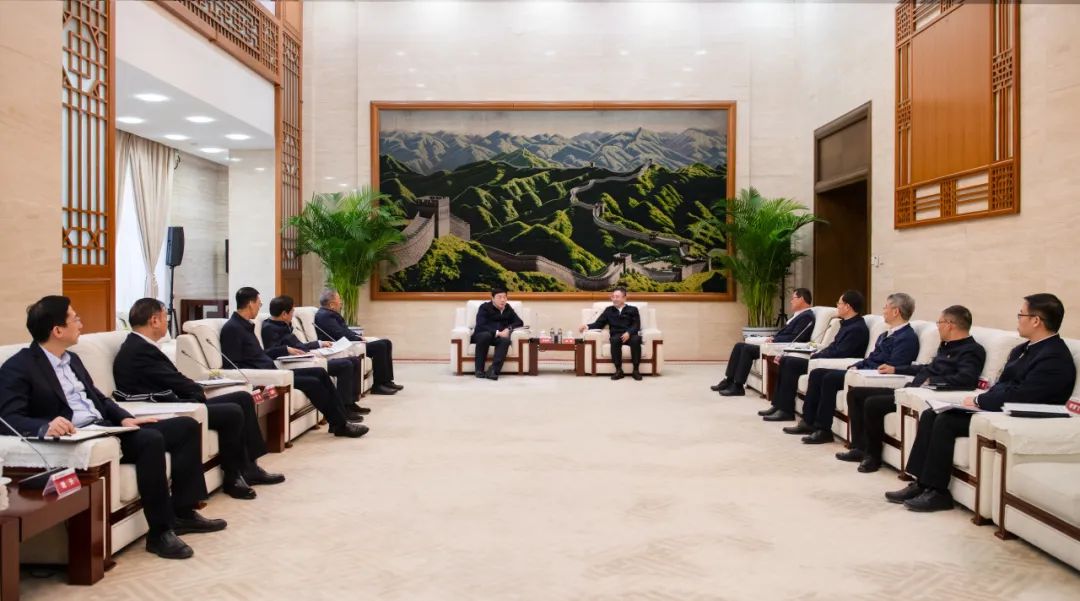 大唐集團(tuán)董事長(zhǎng)、黨組書(shū)鄒磊與國(guó)家電網(wǎng)董事長(zhǎng)、黨組書(shū)記張智剛會(huì)談
